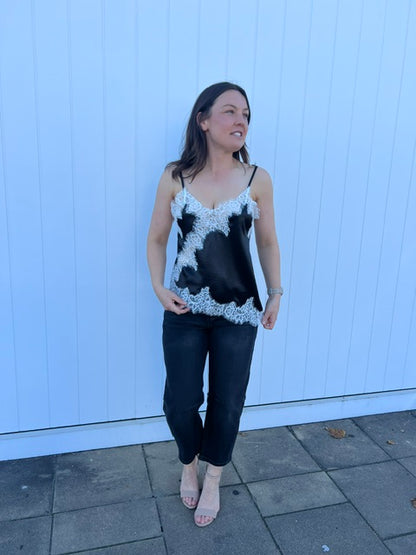Mariah Lace Cami - Black/White