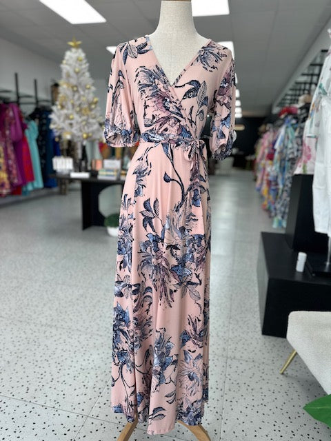 Tullan Floral Dress - Peach