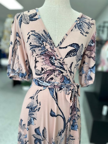 Tullan Floral Dress - Peach