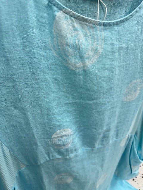 Swirl Print Dress - Aqua