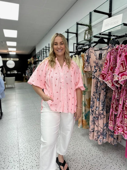 Cherry Shirt - Pink
