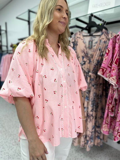 Cherry Shirt - Pink