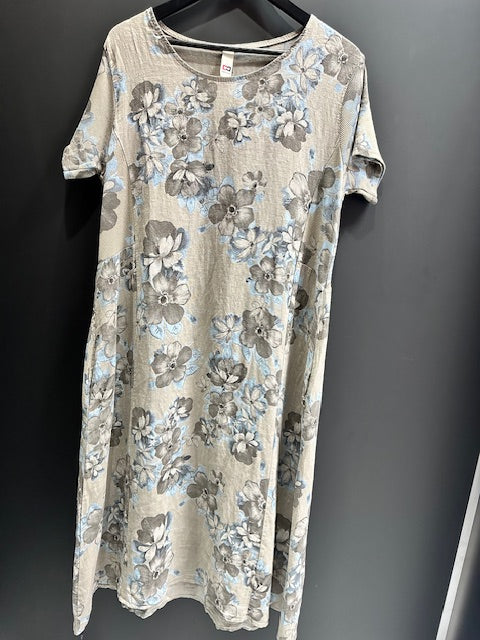 Mimi Floral Dress - Grey