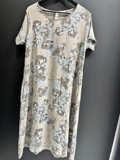 Mimi Floral Dress - Grey