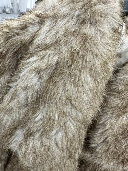 Faux Fur Jacket - Neutral Latte