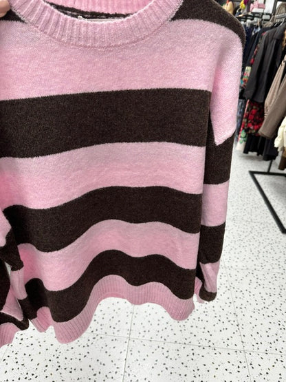 Brady Bunch Stipe Knit - Chocolate/Pink
