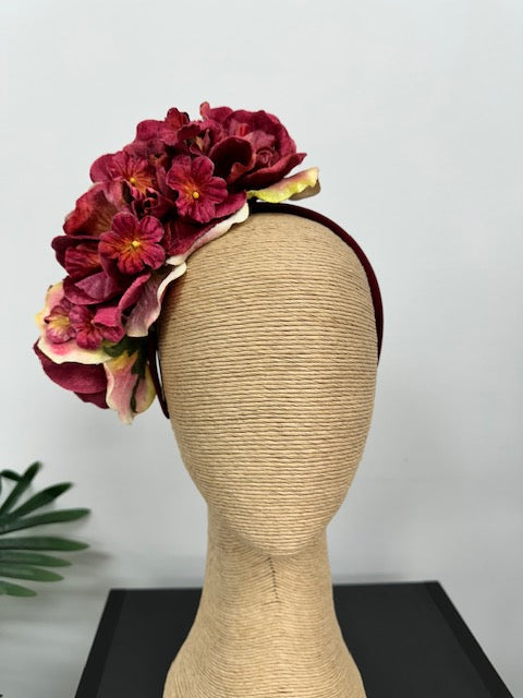 Burgundy Wine Flower Headband