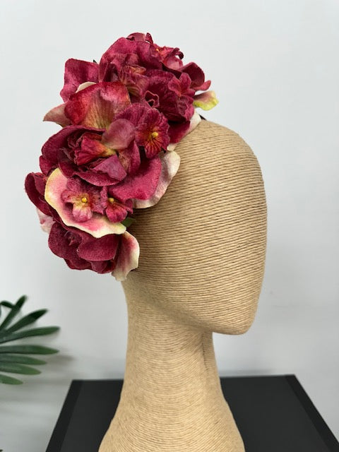 Burgundy Wine Flower Headband