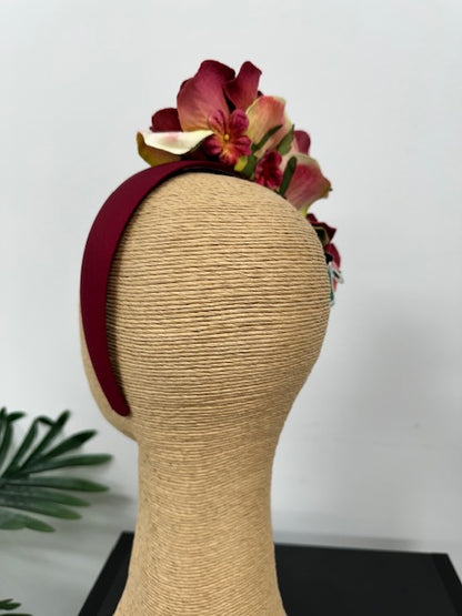 Burgundy Wine Flower Headband