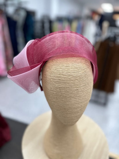 Britney Fascinator in Burgundy Pink