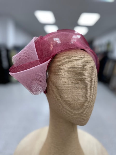 Britney Fascinator in Burgundy Pink