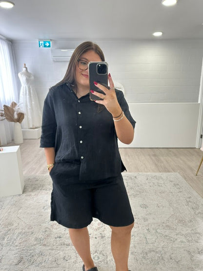Philosophy Aust. Arconia Lux Linen Long Short - Black