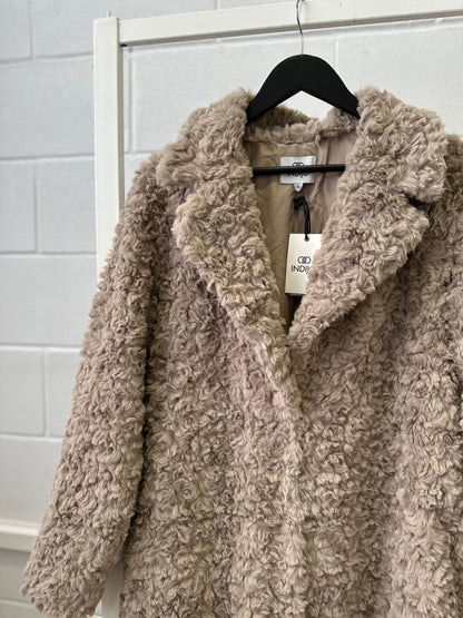 Indijo Milla Faux-Fur Coat - Taupe