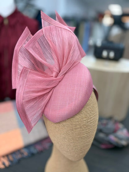Bespoke Dusty Pink Racing Fascinator
