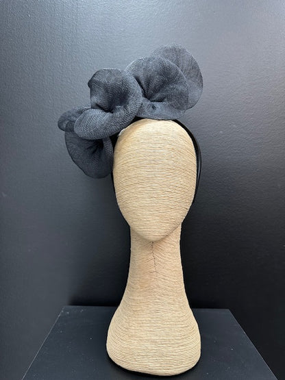 Max Alexander Large Black Sinamay Flower Fascinator