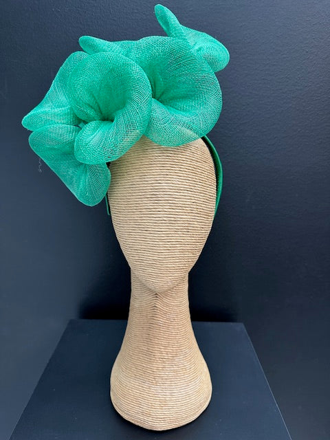 Max Alexander Large Green Sinamay Flower Fascinator