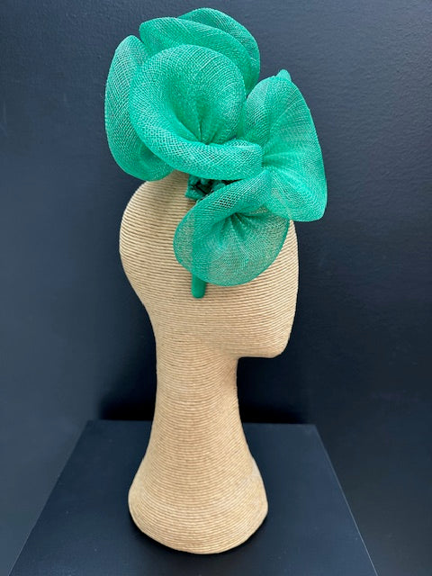 Max Alexander Large Green Sinamay Flower Fascinator