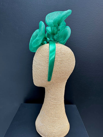 Max Alexander Large Green Sinamay Flower Fascinator