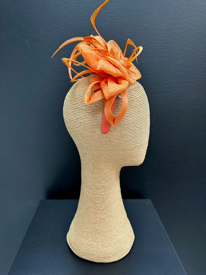 Max Alexander Orange Sinamay Flower Fascinator