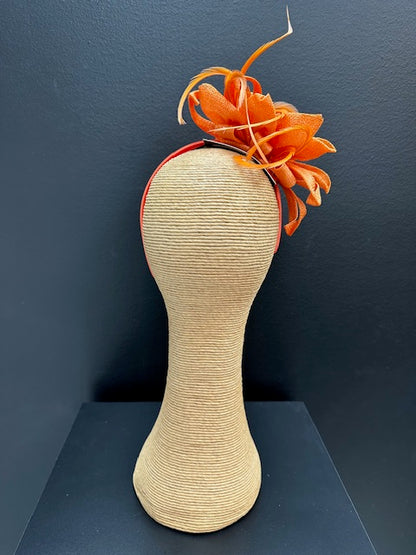 Max Alexander Orange Sinamay Flower Fascinator