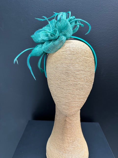 Max Alexander Green Sinamay Flower Fascinator