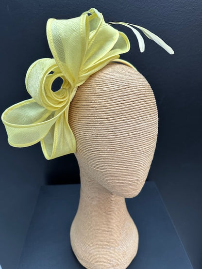 Max Alexander Light Yellow Organza Fascinator