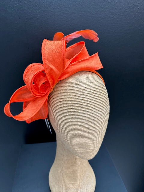 Max Alexander Orange Organza Fascinator