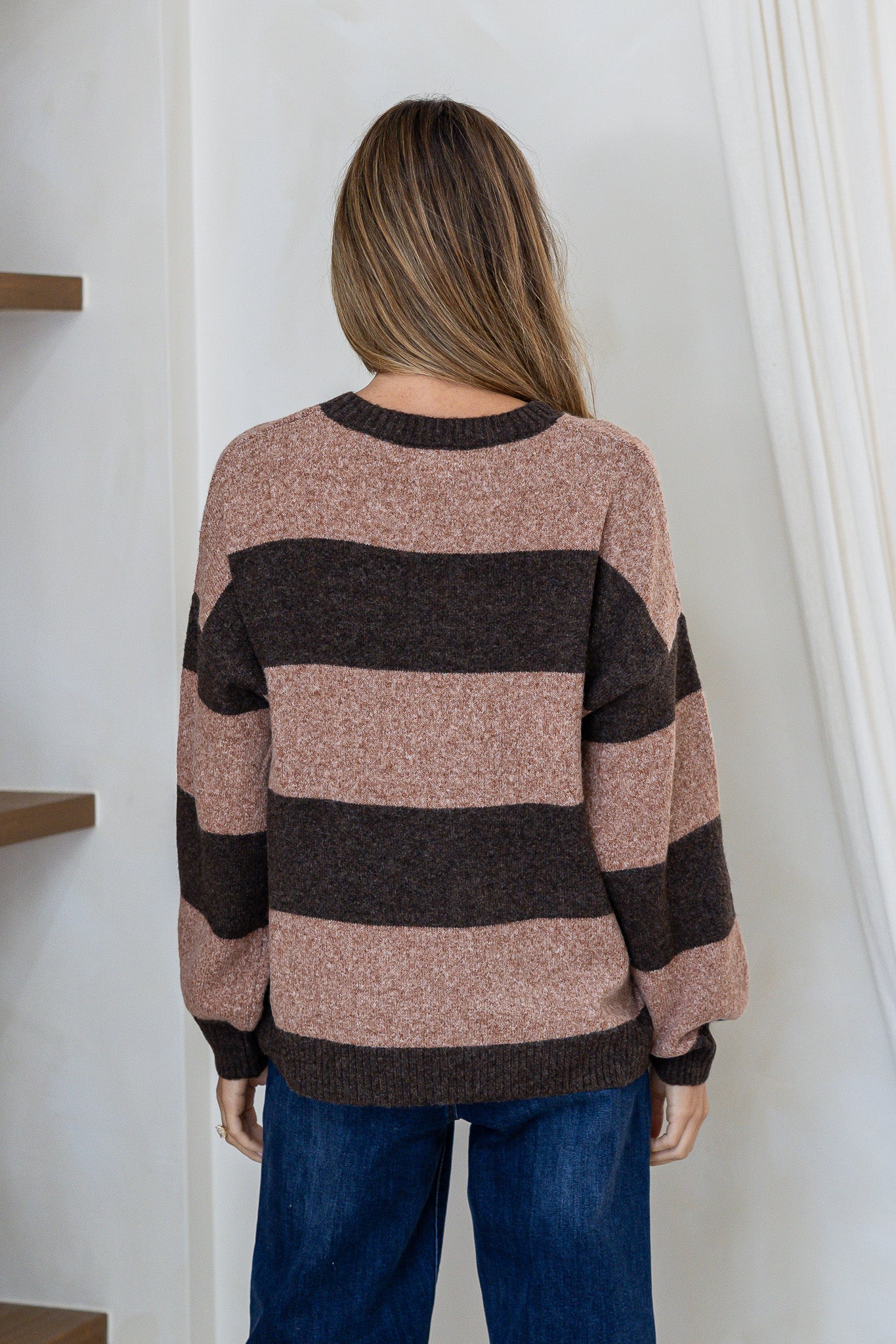 Charli Colour Block Knit - Chocolate/Nutmeg