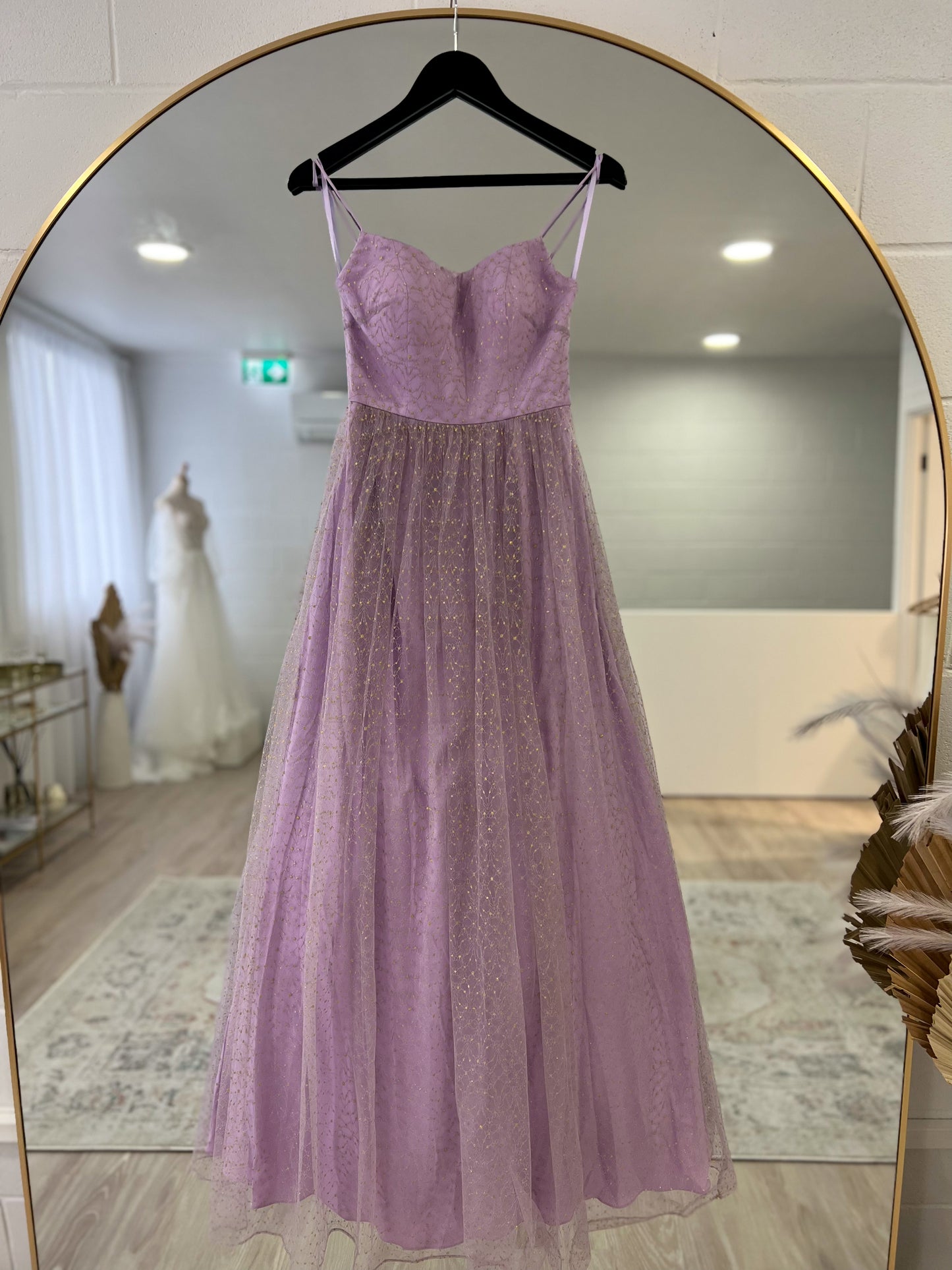 Bariano Sorrento Scoop Neck Ball Gown - Lavender/Gold