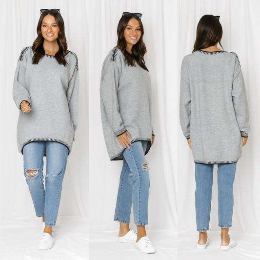 Love Lily Harlie Knit - Cloud Grey