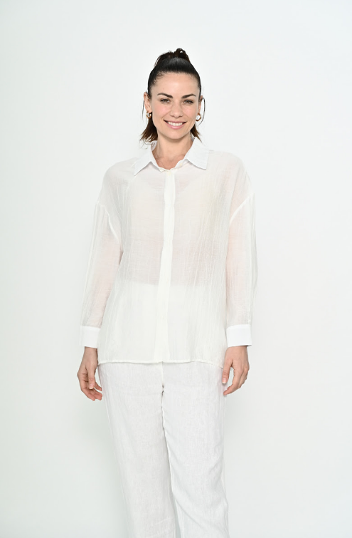 Emily Crinkle Shirt - White
