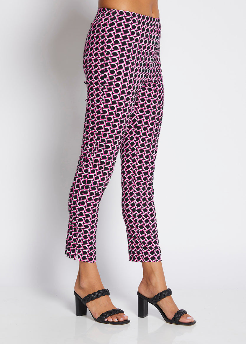 Philosophy Easy 7/8 Bengaline Pant in Pink Lattice