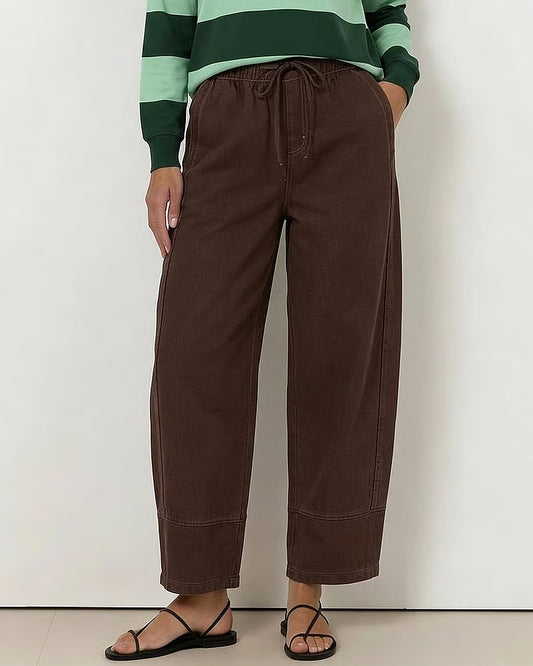 Streamline Barrel Jeans - Espresso Chocolate