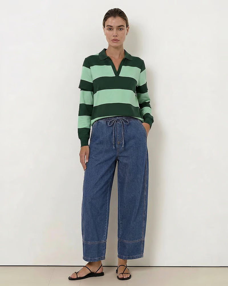 Streamline Barrel Jeans - Washed Denim
