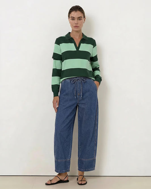 Streamline Barrel Jeans - Washed Denim