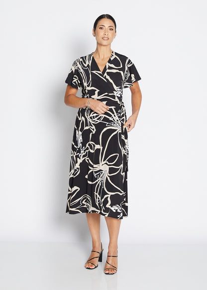 Philosophy Florida Wrap Dress in Black Lotus