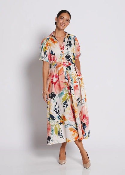 Philosophy Jannie Cotton Printed Midi Shirt Dress