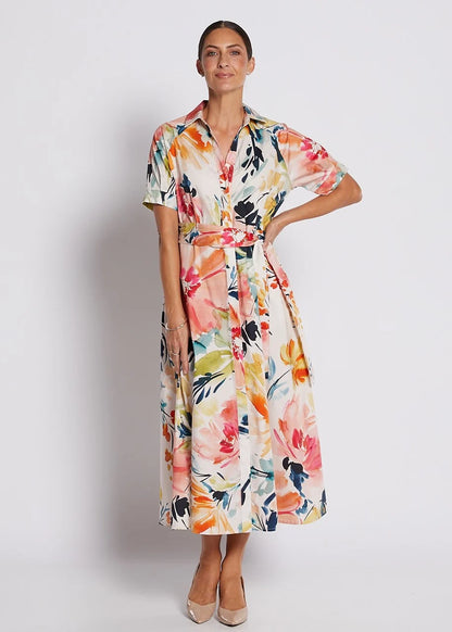 Philosophy Jannie Cotton Printed Midi Shirt Dress