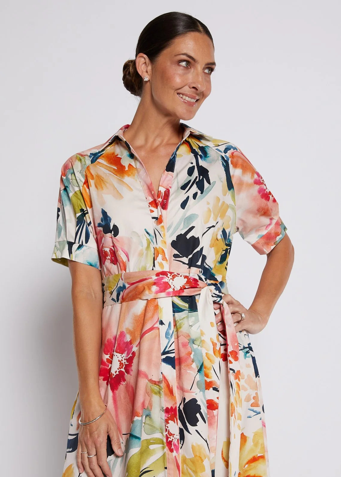 Philosophy Jannie Cotton Printed Midi Shirt Dress