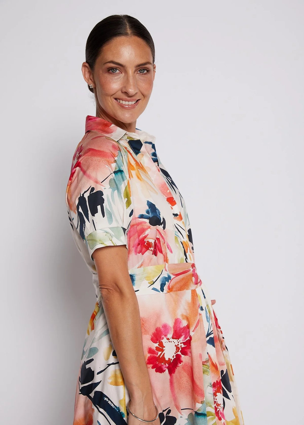 Philosophy Jannie Cotton Printed Midi Shirt Dress
