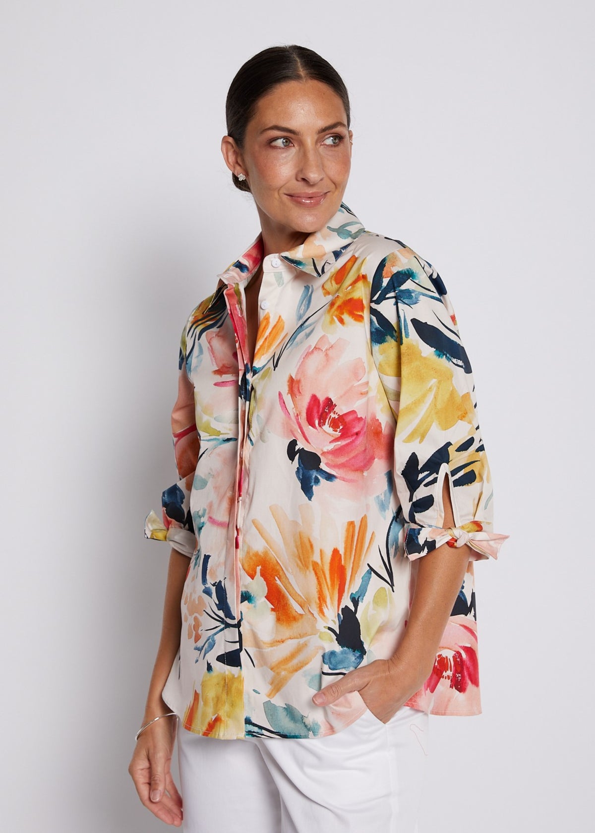 Philosophy Aust Pasre Tie Cuff Shirt