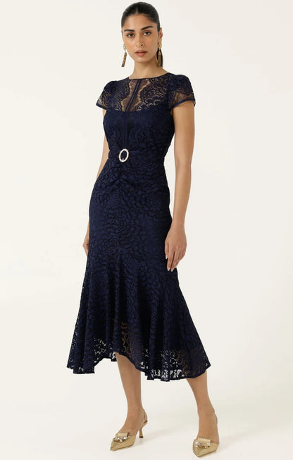 Sacha Drake Affair Of Honour Dress - Navy Lace COMING SOON