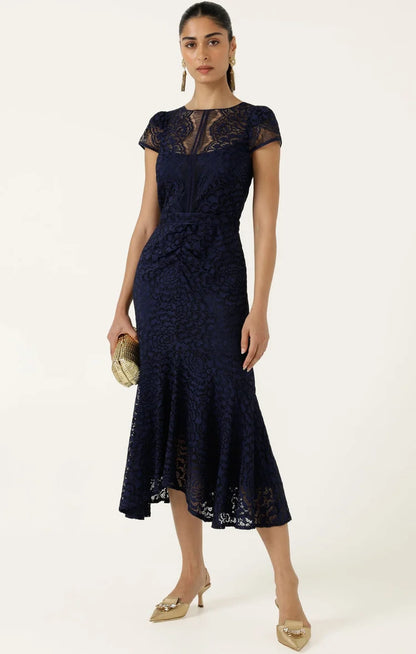 Sacha Drake Affair Of Honour Dress - Navy Lace COMING SOON
