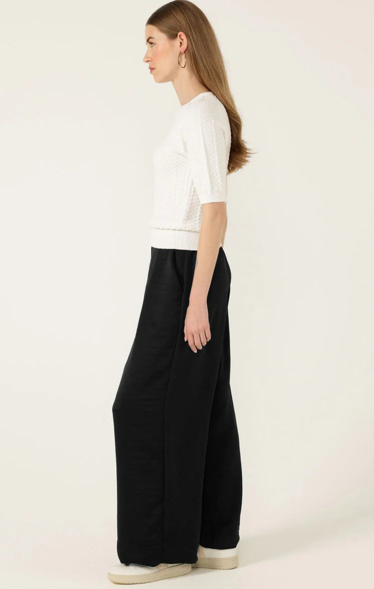 Sacha Drake Luxe Pleated Satin Trouser - Black