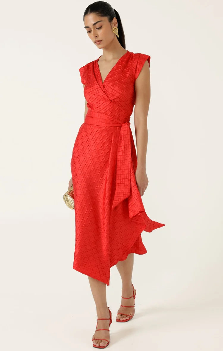 Sacha Drake Crown Wrap Dress - Red COMING SOON