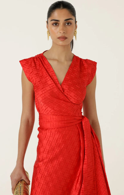 Sacha Drake Crown Wrap Dress - Red COMING SOON