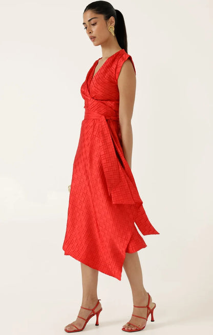 Sacha Drake Crown Wrap Dress - Red COMING SOON