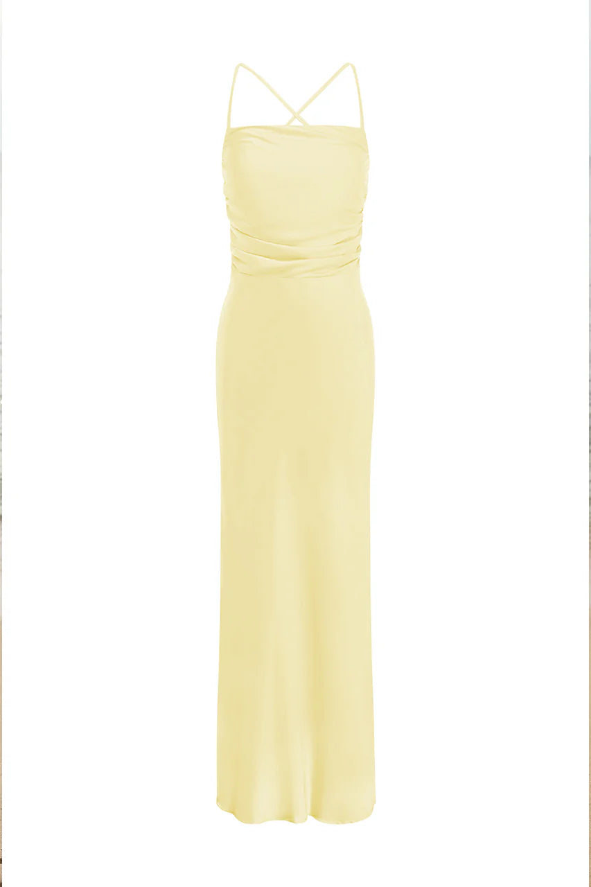 Runaway The Label Lucienne Maxi Dress - Lemon