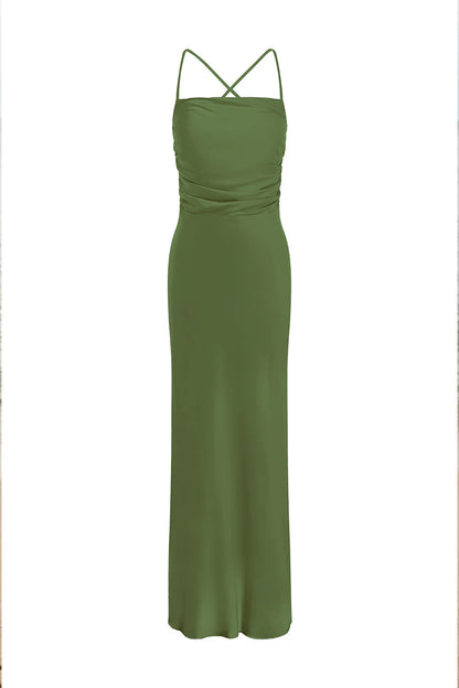 Runaway The Label Lucienne Maxi Dress - Olive