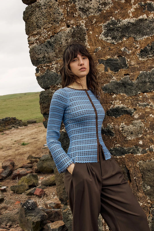 Fate & Becker Nesta Top - Blue/Chocolate